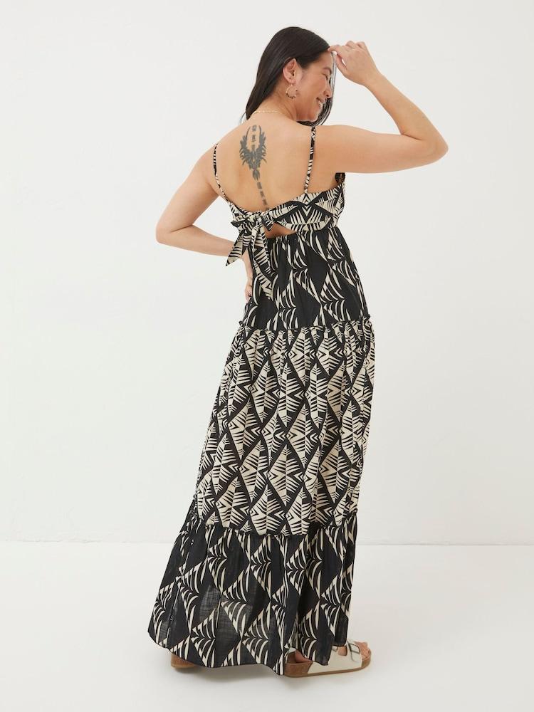 Fat Face Marnie Black Mono Geo Beach Dress