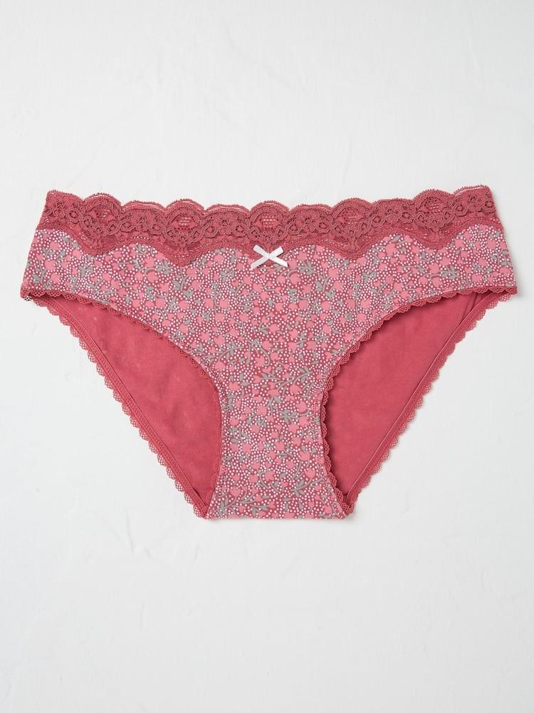 Fat Face Martha Red Floral Mini Knickers