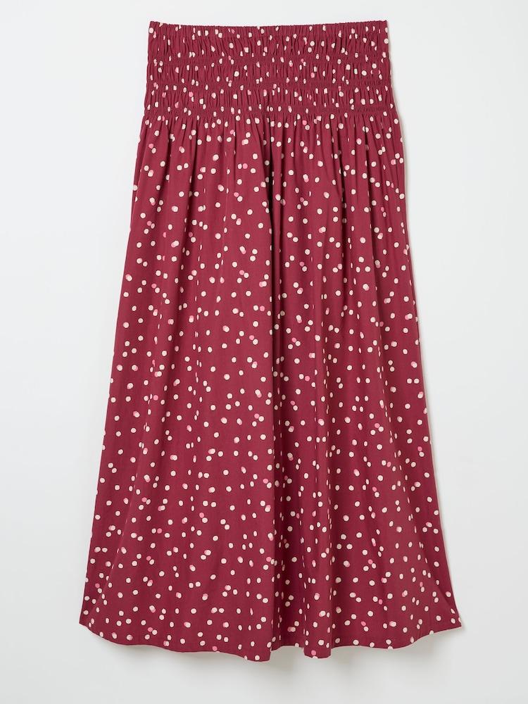 fat face Mary Burgundy Red Spot Spot Skirt