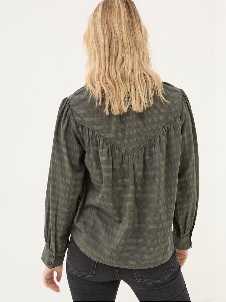 Fat Face Mathilde Khaki Green Blouse