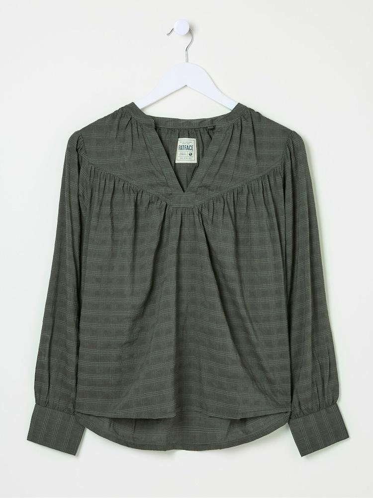 fat face Mathilde Khaki Green Blouse