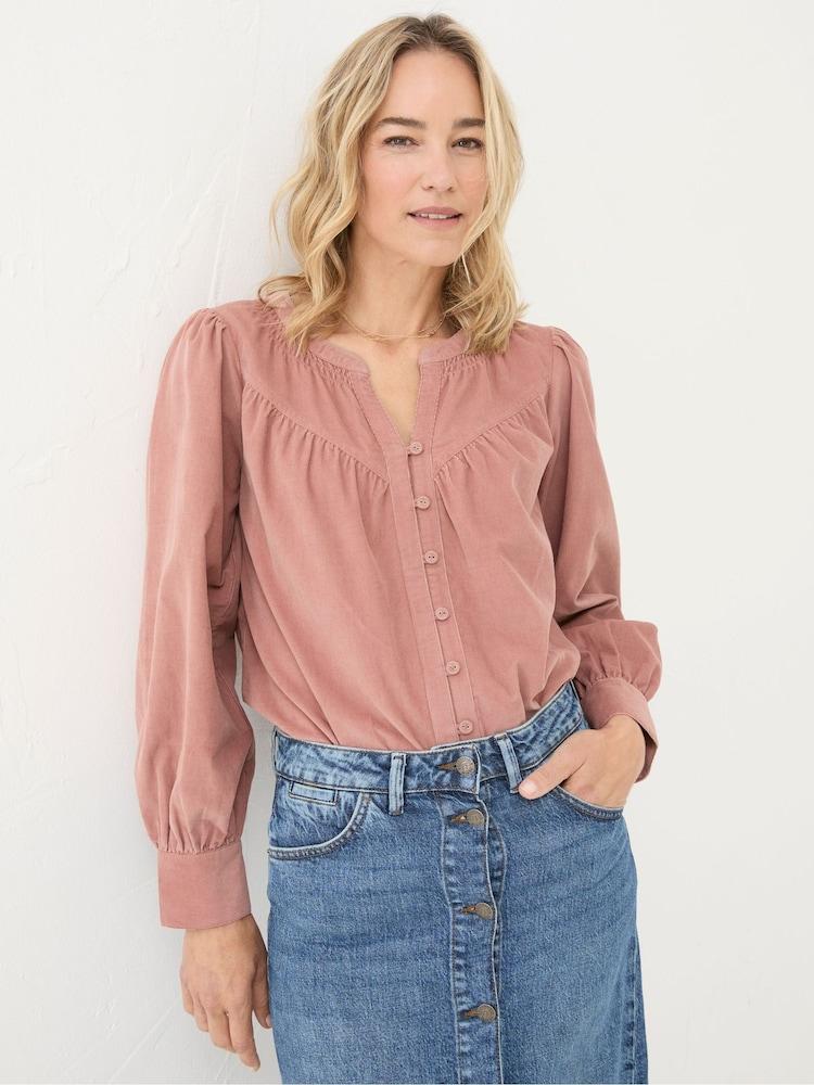 Fat Face Mattie Pink Cord Blouse