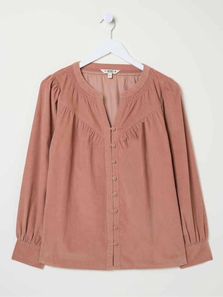 fat face Mattie Pink Cord Blouse