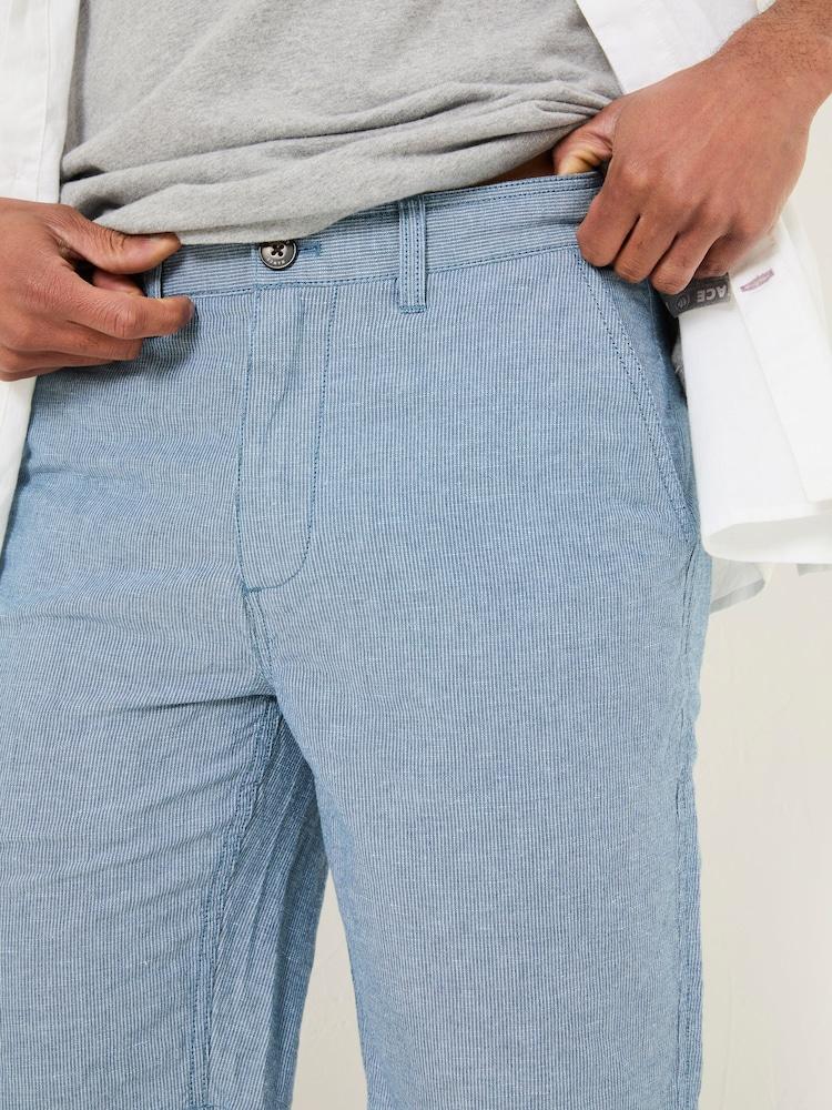 Fat Face Mawes Blue Cotton Linen Chino Shorts