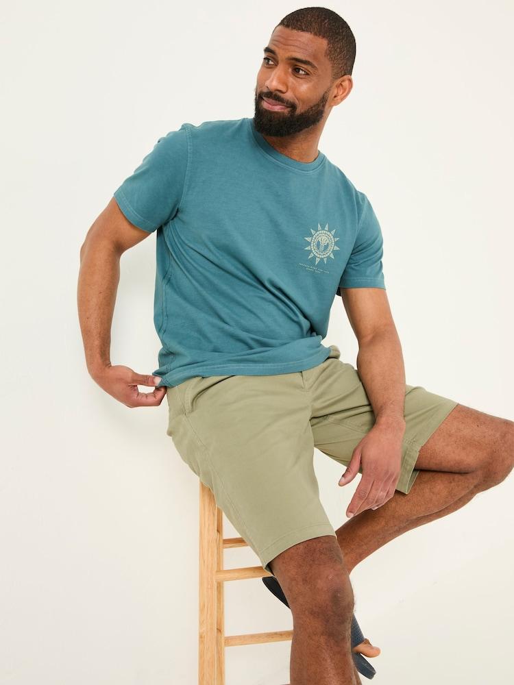 Fat Face Mawes Khaki Green Chino Shorts
