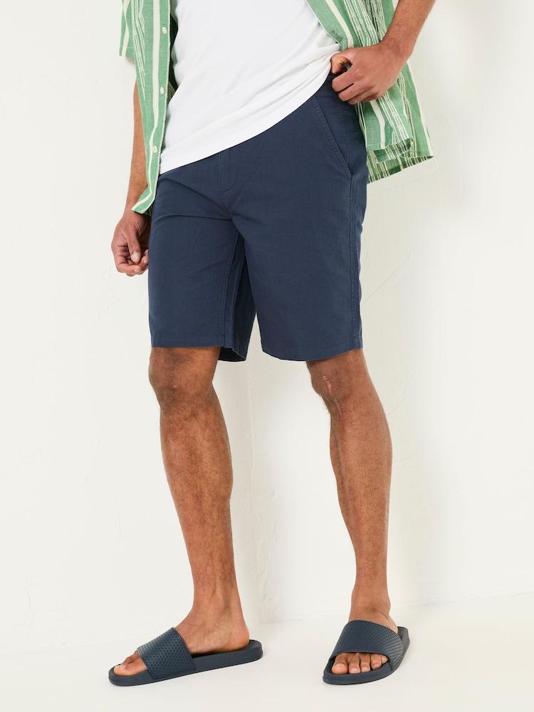 Fat Face Mawes Navy Cotton Linen Chino Shorts