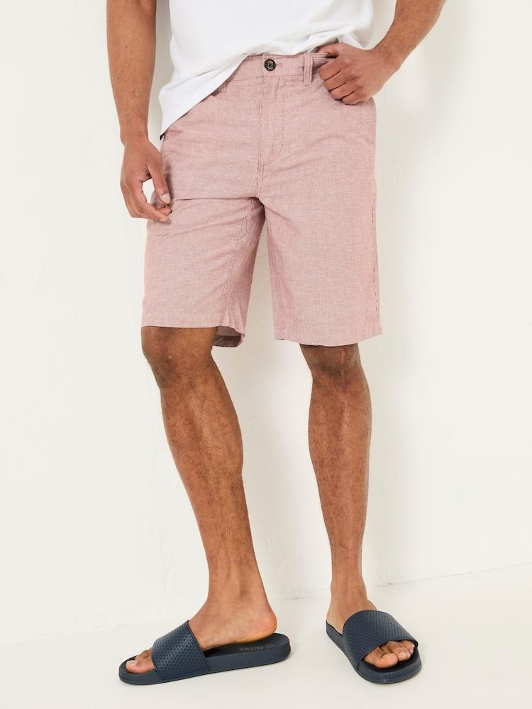 Fat Face Mawes Pink Cotton Linen Chino Shorts