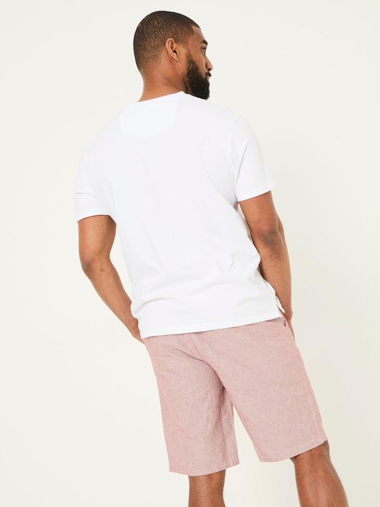 Fat Face Mawes Pink Cotton Linen Chino Shorts