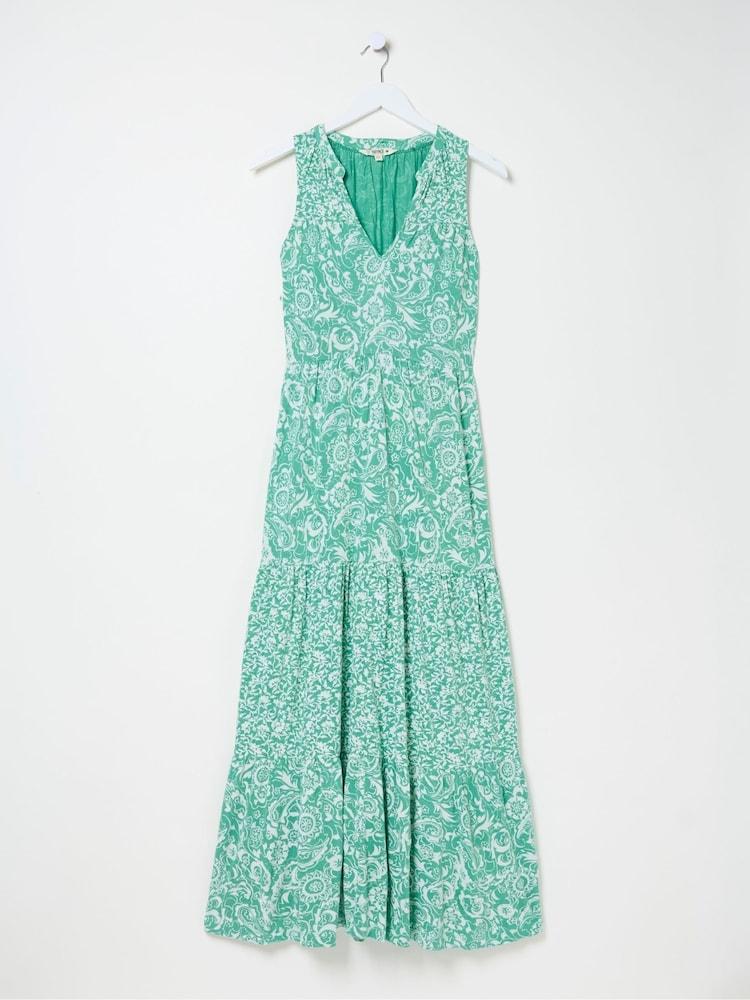fat face Maya Blue Paisley Jersey Maxi Dress