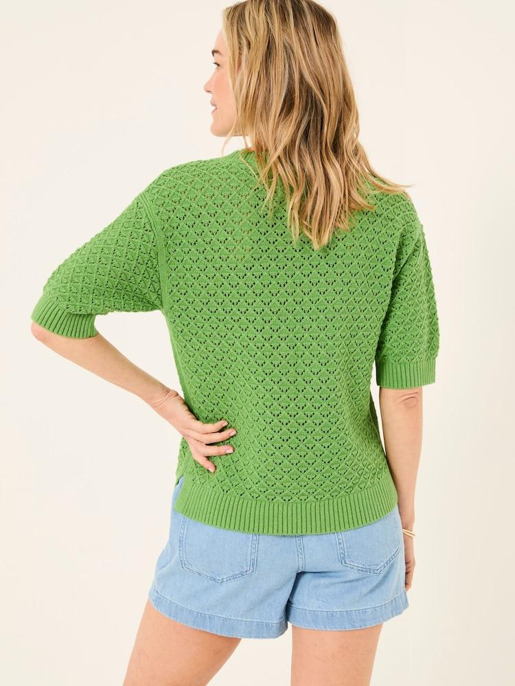 Fat Face Maysie Green Knitted T-Shirt