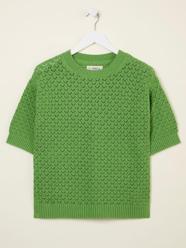 fat face Maysie Green Knitted T-Shirt