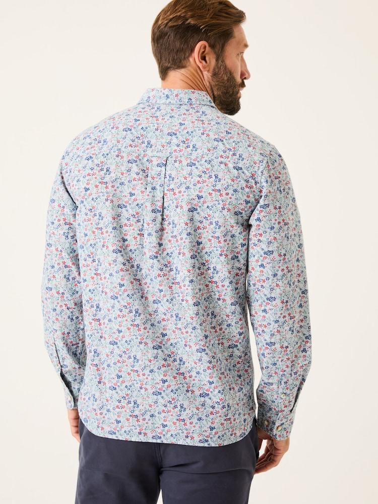 Fat Face Mead Blue Long Sleeve Ditsy Print Shirt