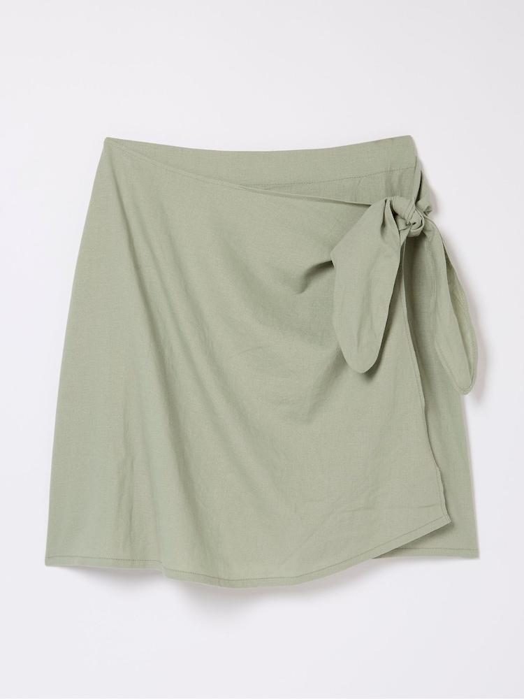 fat face Mia Green Linen Blend Skirt