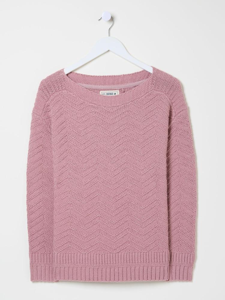 fat face Mid Pink Jessie Textured Knitted Jumper