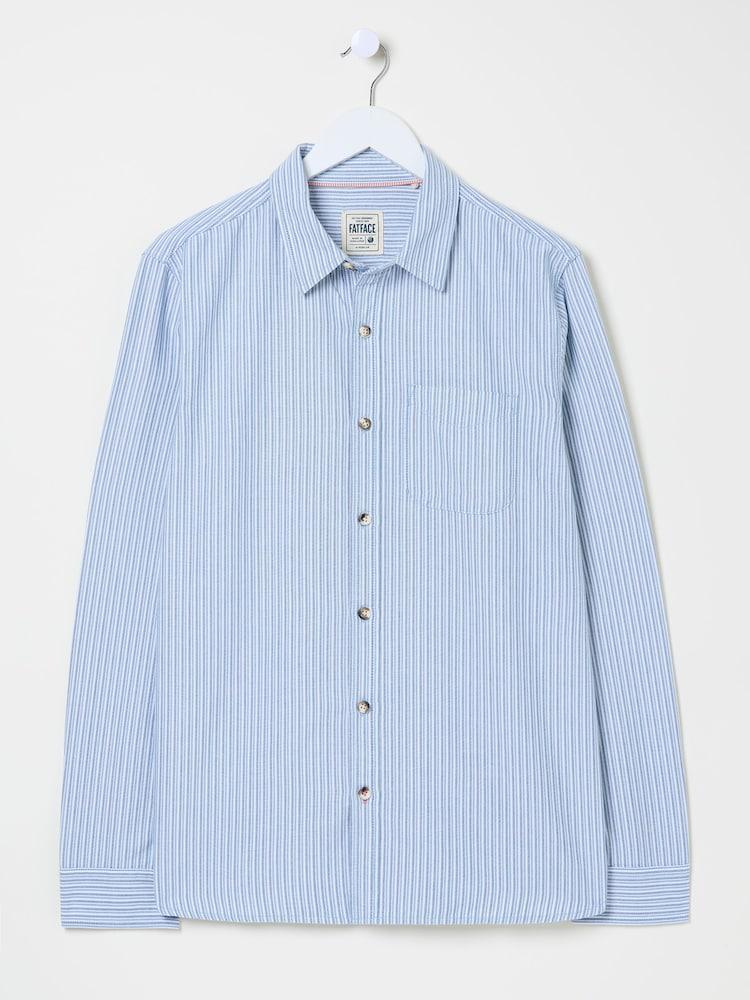 fat face Mill Pale Blue Long Sleeve Stripe Shirt
