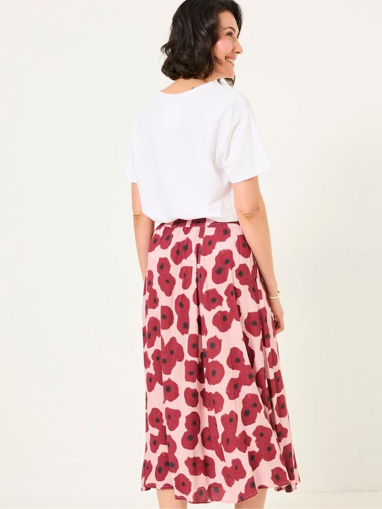 Fat Face Millie Multi Poppies Midi Skirt