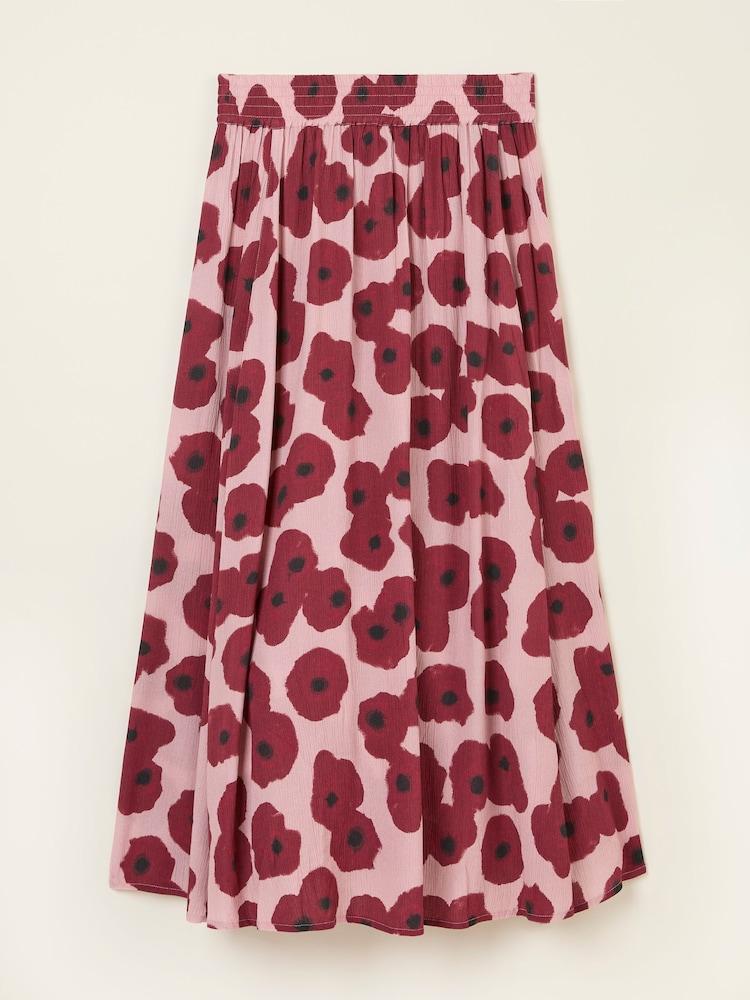 fat face Millie Multi Poppies Midi Skirt