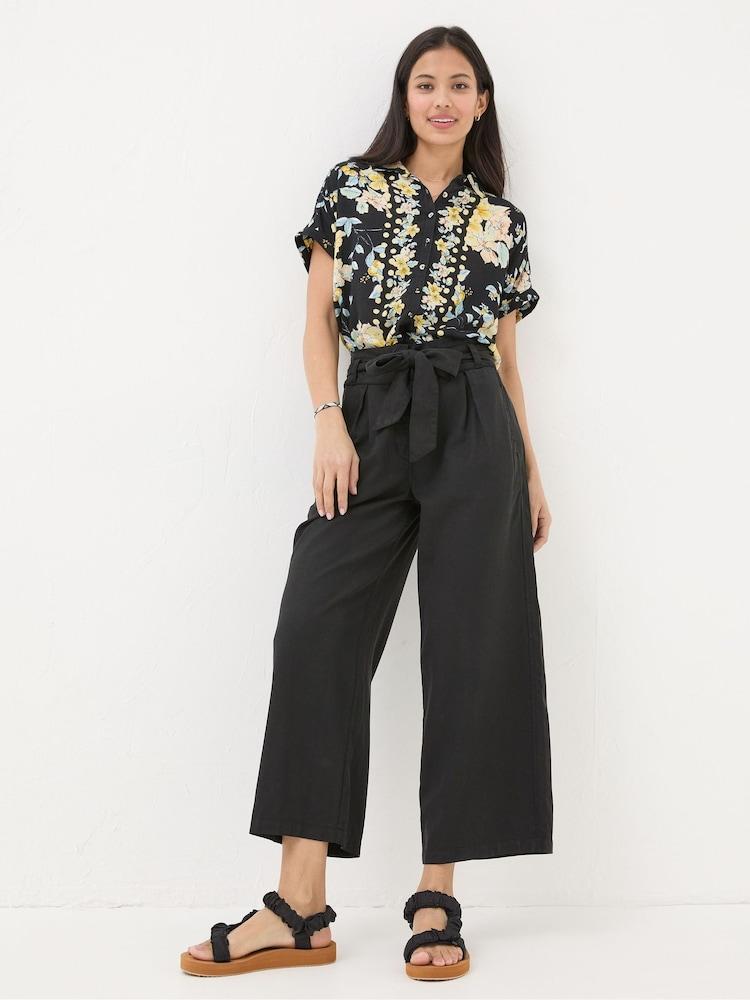 Fat Face Mina Black Cropped Trousers