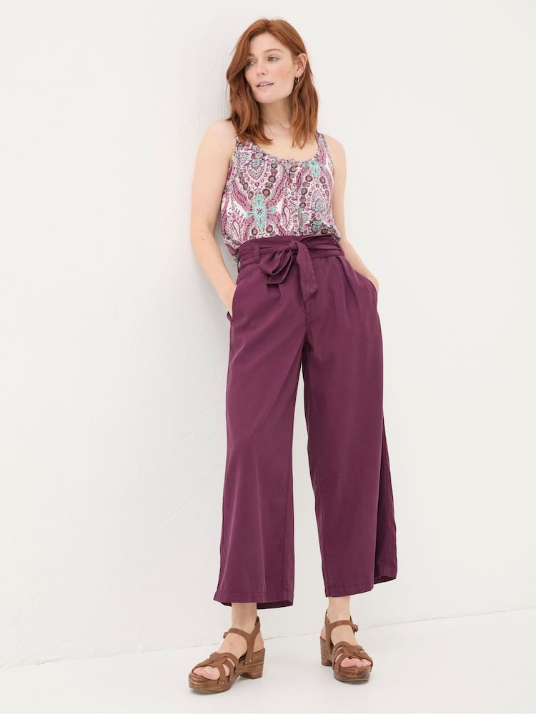 Fat Face Mina Purple Cropped Trousers