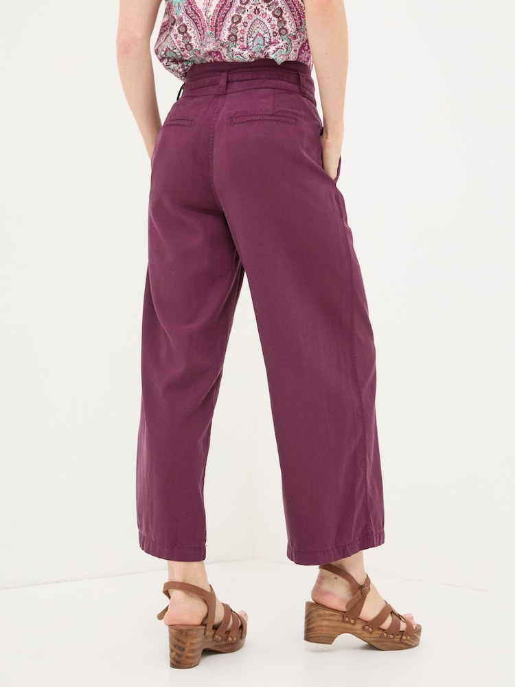 Fat Face Mina Purple Cropped Trousers