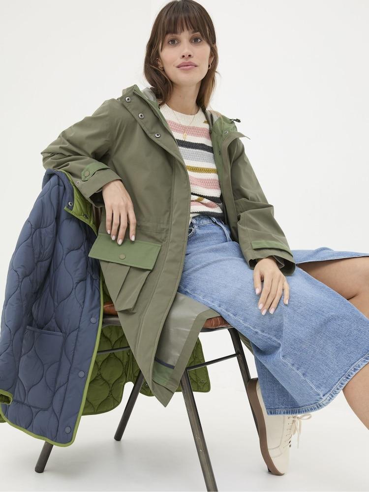 Fat Face Mira Green Multiway Parka