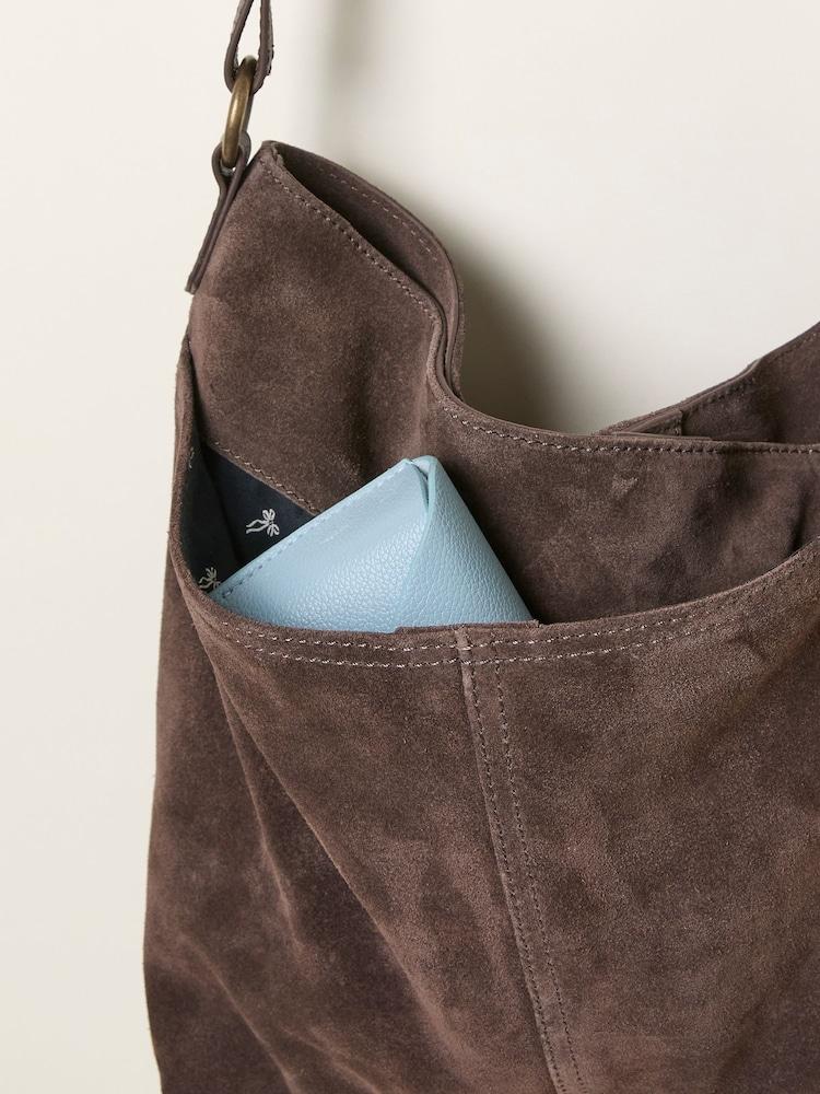 fat face Molly Chocolate Brown Suede Shoulder Bag