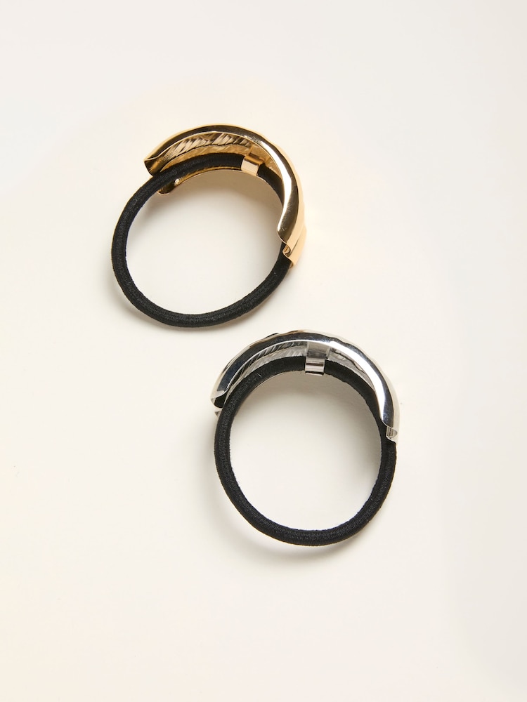 Fat Face Multi 2 Pack Hammered Cuff Hair Ties