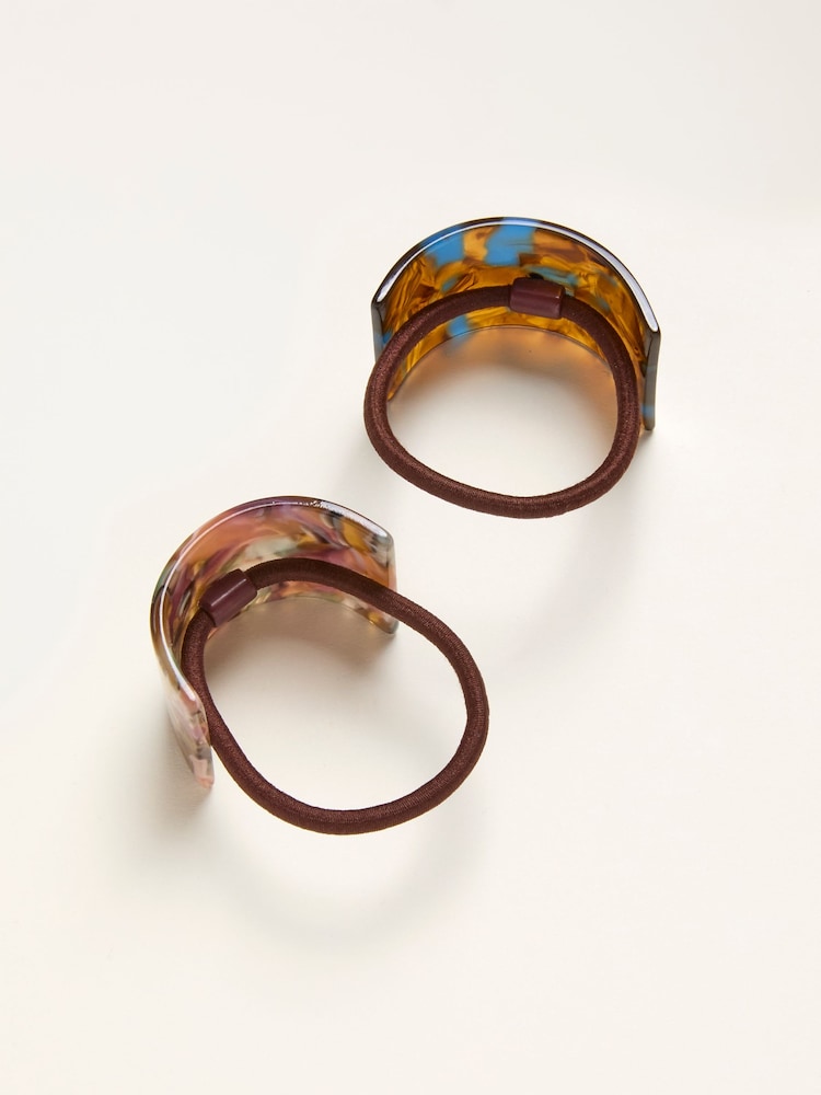 Fat Face Multi 2 Pack Resin Cuff Hair Ties