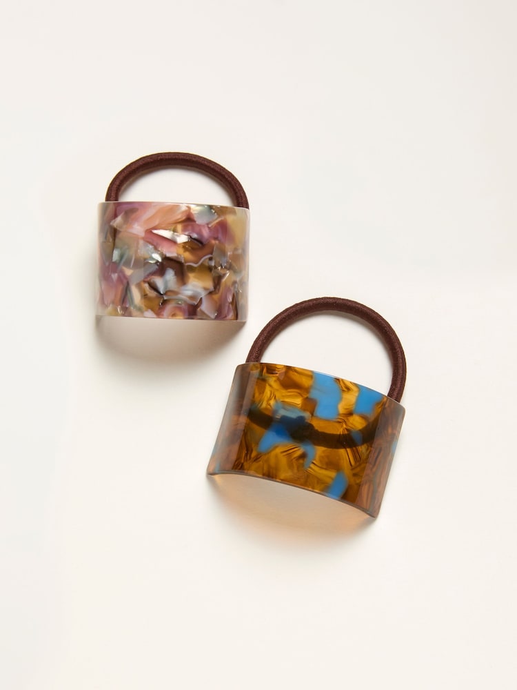 Fat Face Multi 2 Pack Resin Cuff Hair Ties