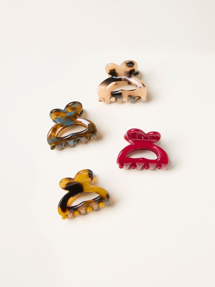 Fat Face Multi 4 Pack Mini Claw Clips