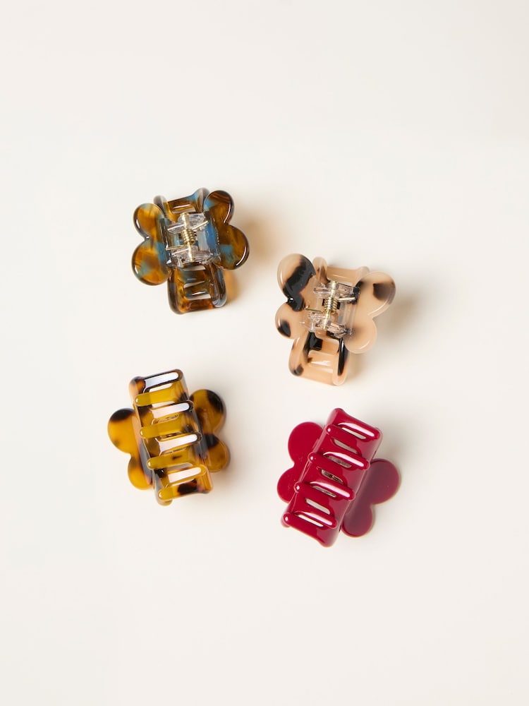 Fat Face Multi 4 Pack Mini Claw Clips