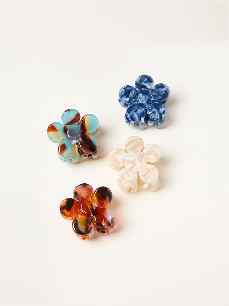 Fat Face Multi 4 Pack Mini Flower Clips