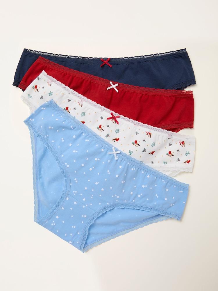 Fat Face Multi 4 Pack Of Winter Classic Knickers