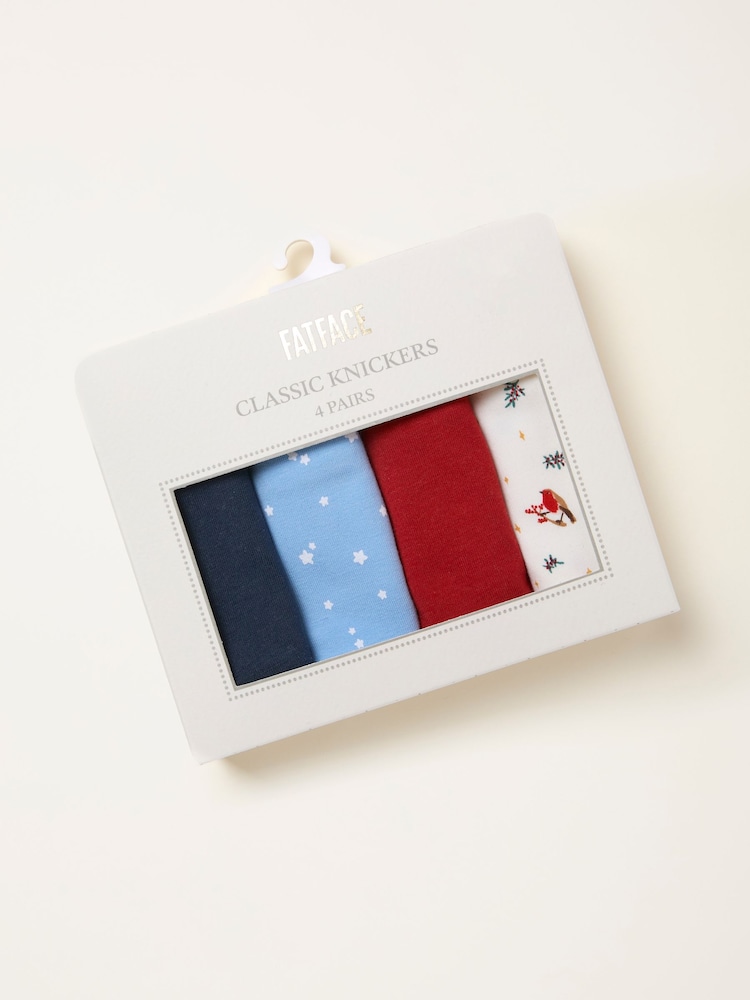 Fat Face Multi 4 Pack Of Winter Classic Knickers