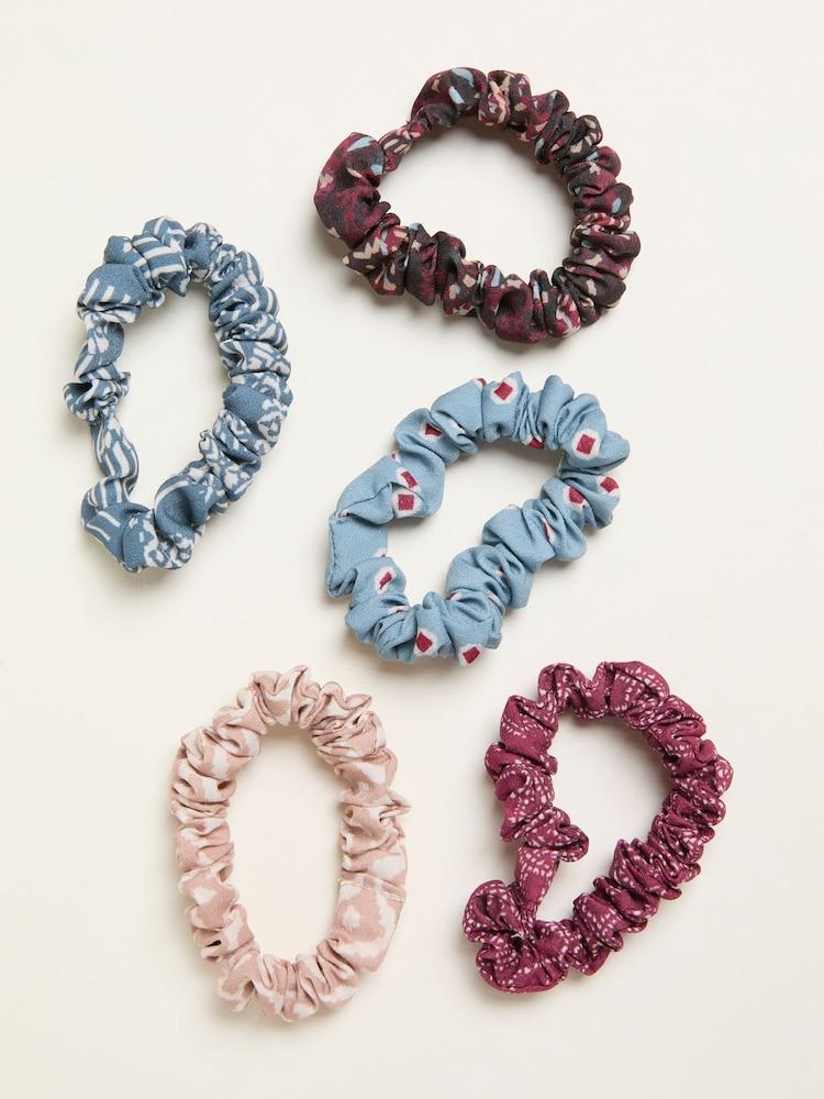 Fat Face Multi 5 Pack Everyday Printed Scrunchies