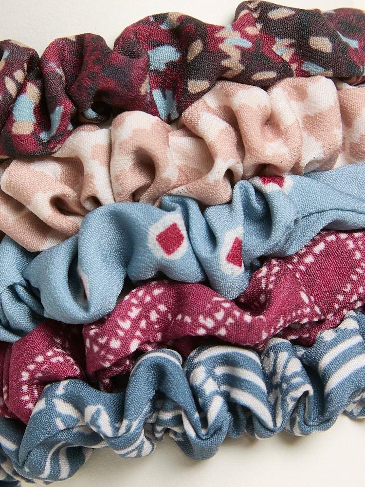 Fat Face Multi 5 Pack Everyday Printed Scrunchies