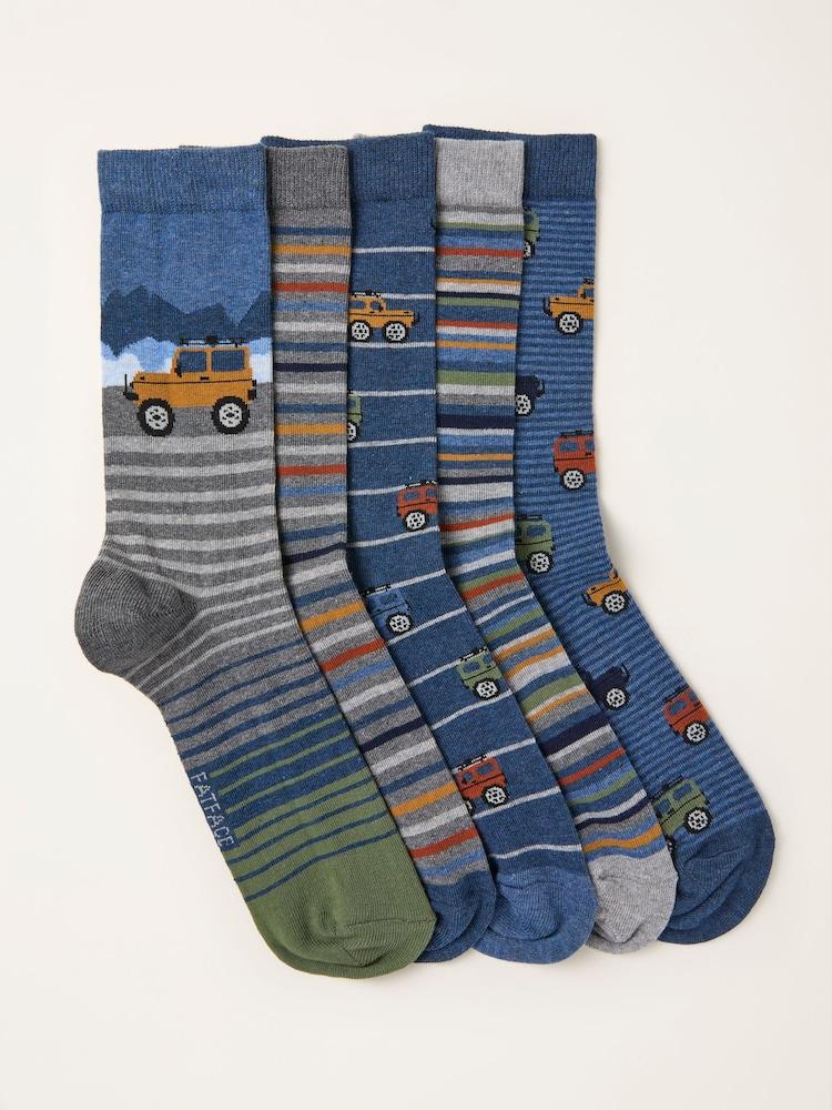 Fat Face Multi 5 Pairs Of Off Roader Socks