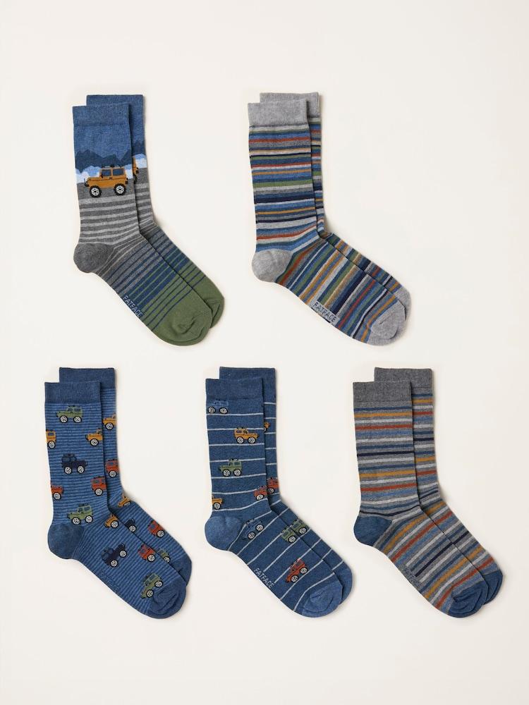 Fat Face Multi 5 Pairs Of Off Roader Socks