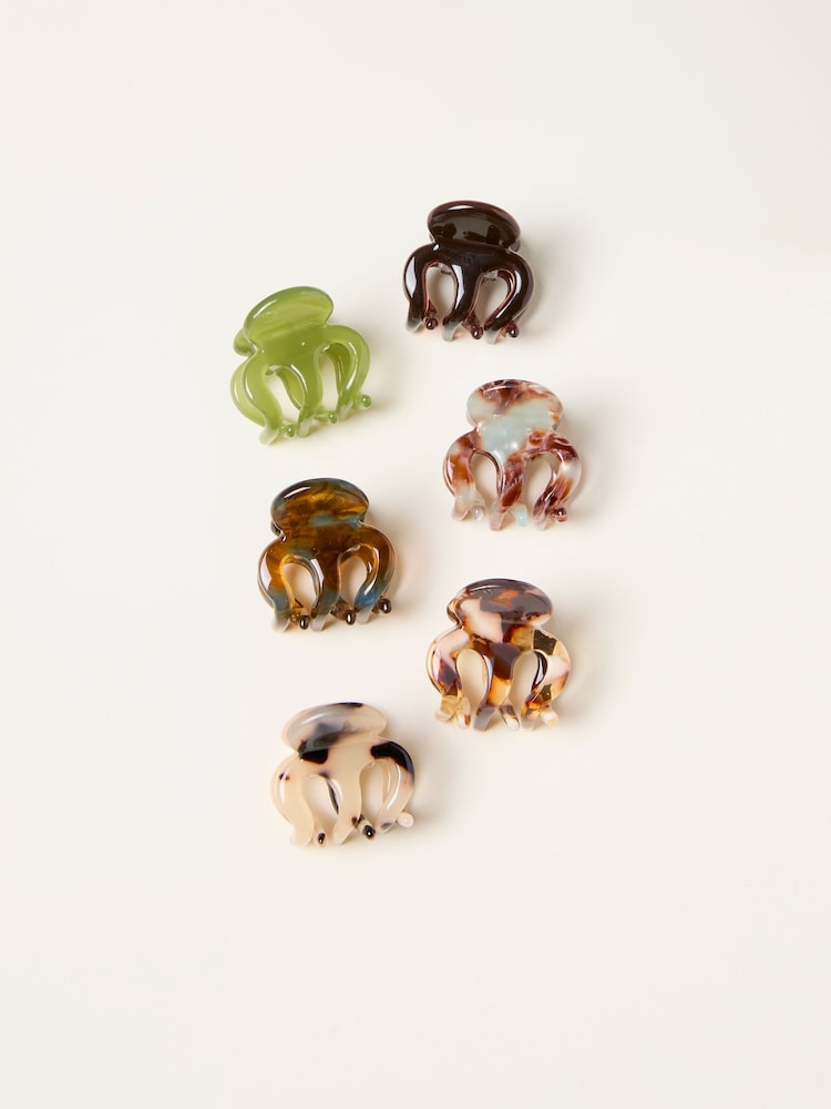 Fat Face Multi 6 Pack Mini Claw Clips