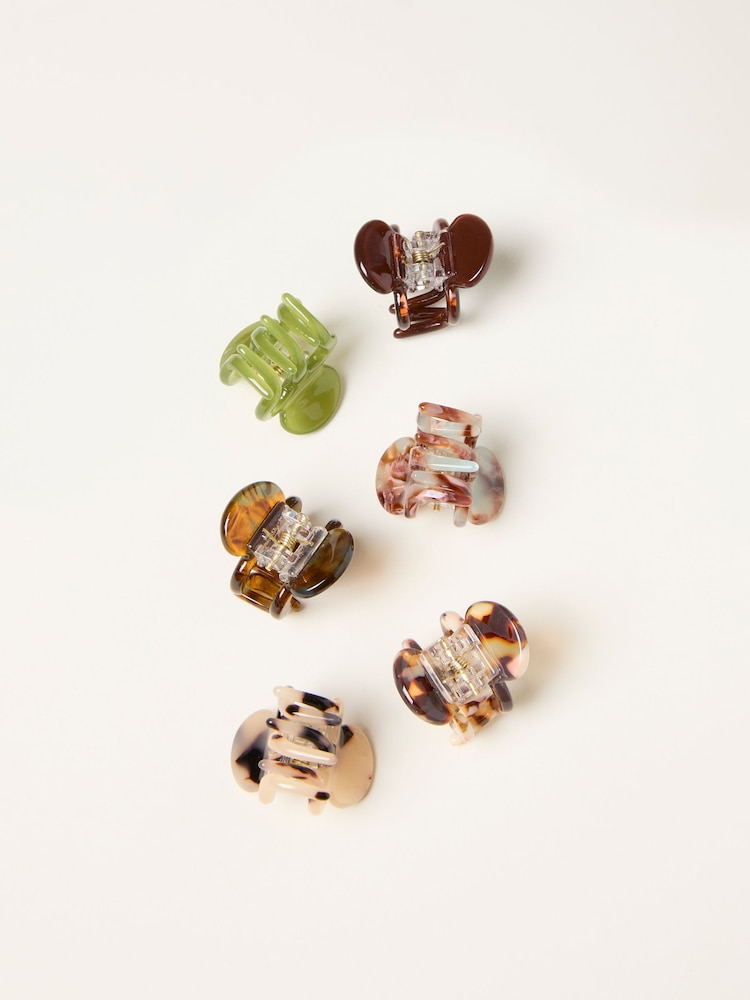 Fat Face Multi 6 Pack Mini Claw Clips