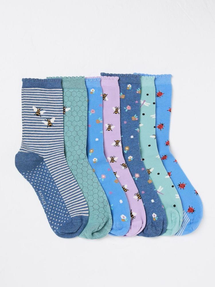 Fat Face Multi 7 Pairs Of Bug Socks
