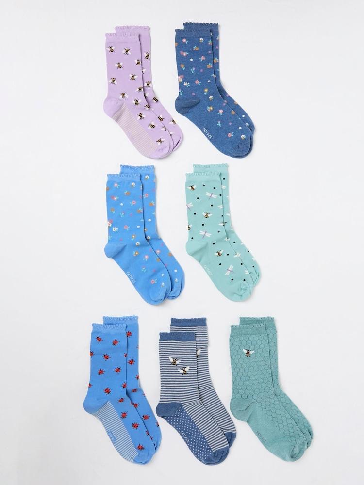 fat face Multi 7 Pairs of Bug Socks