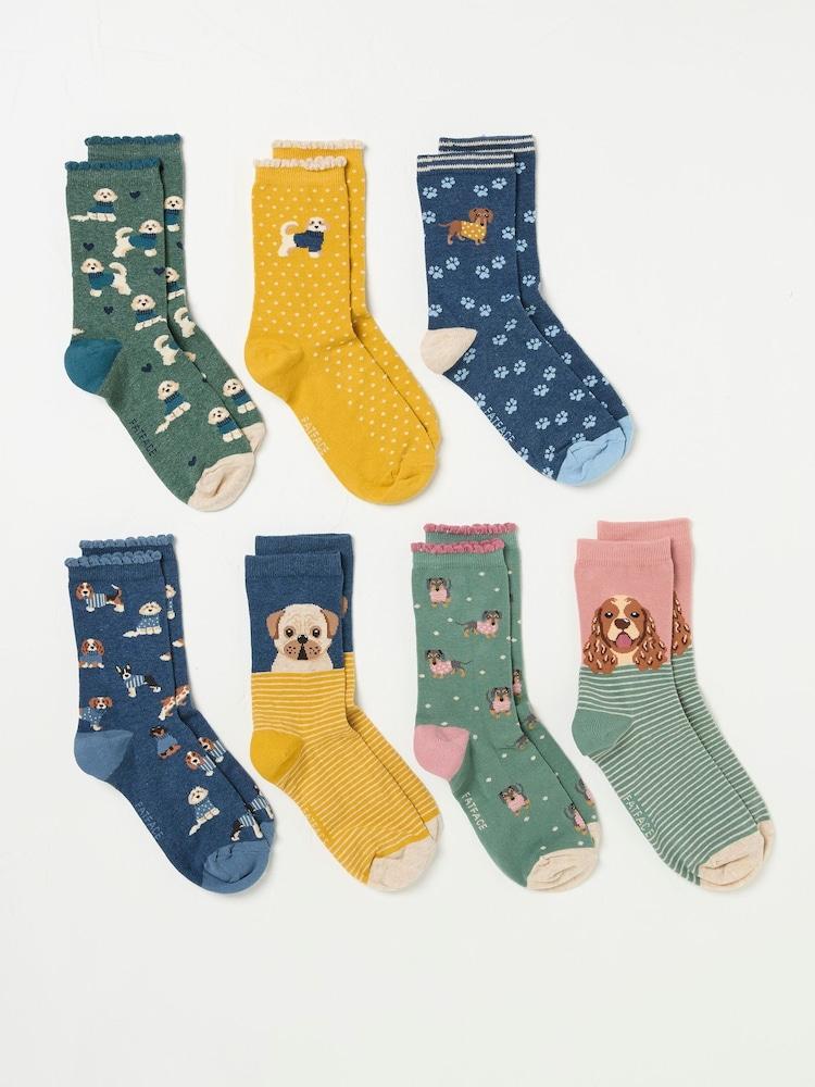 fat face Multi 7 Pairs of Dog Socks
