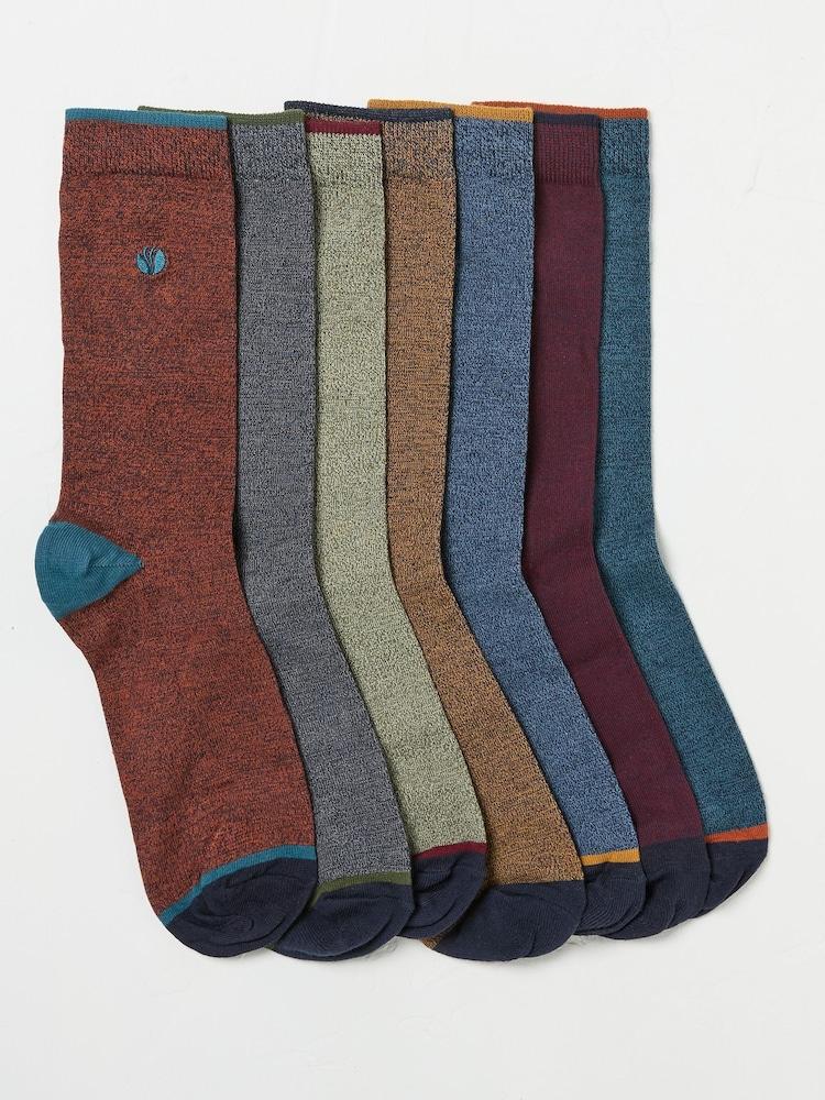 Fat Face Multi 7 Pairs Of Plain Socks