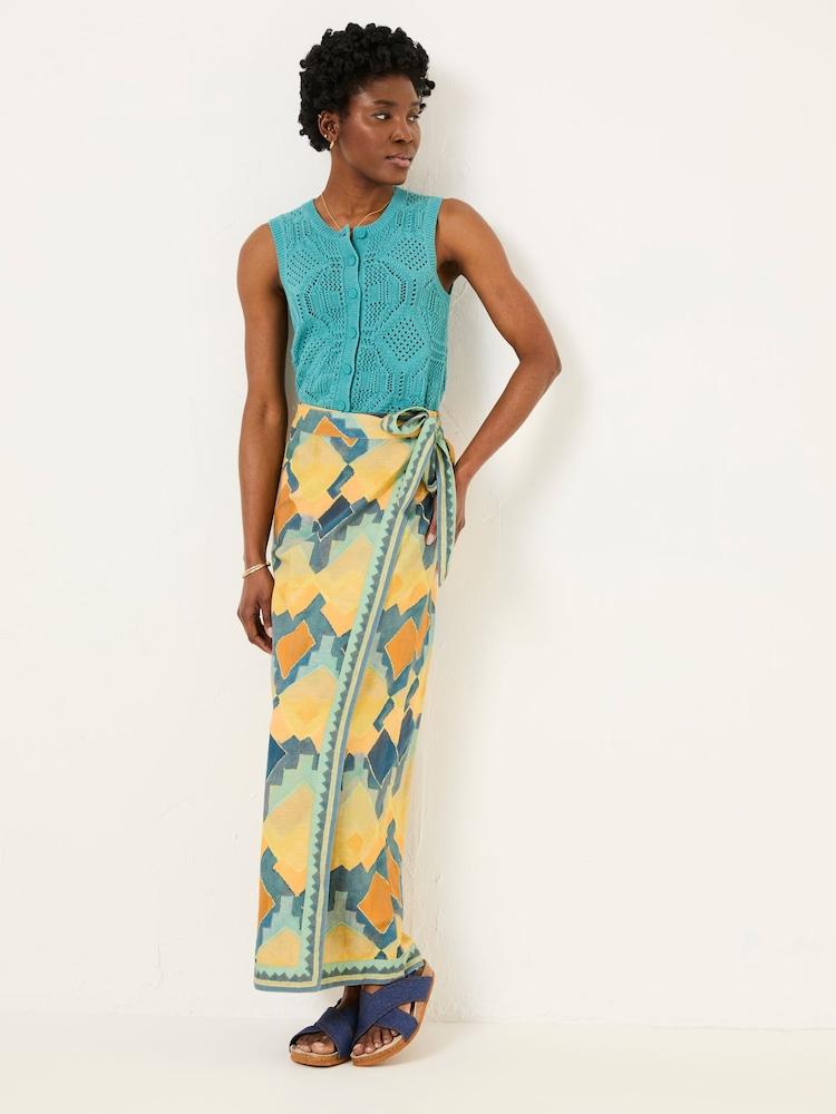 Fat Face Multi Abstract Wrap Midi Skirt