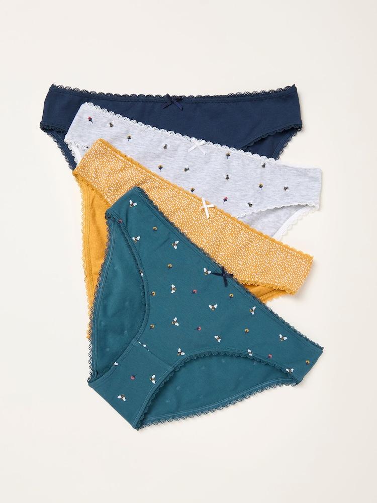 Fat Face Multi Bee 4 Pack Classic Knickers