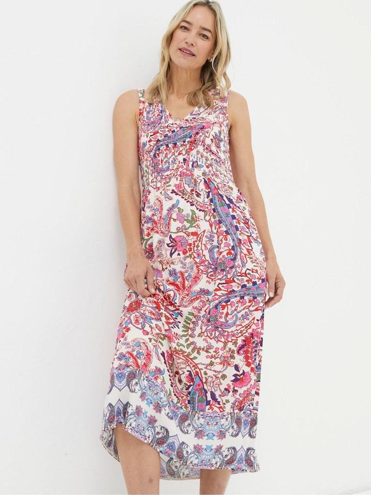 Fat Face Multi Bright Paisley Midi Dress