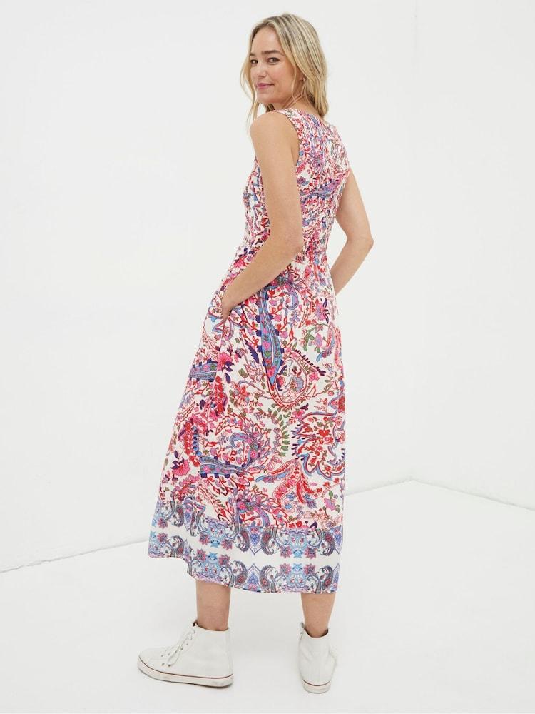 Fat Face Multi Bright Paisley Midi Dress