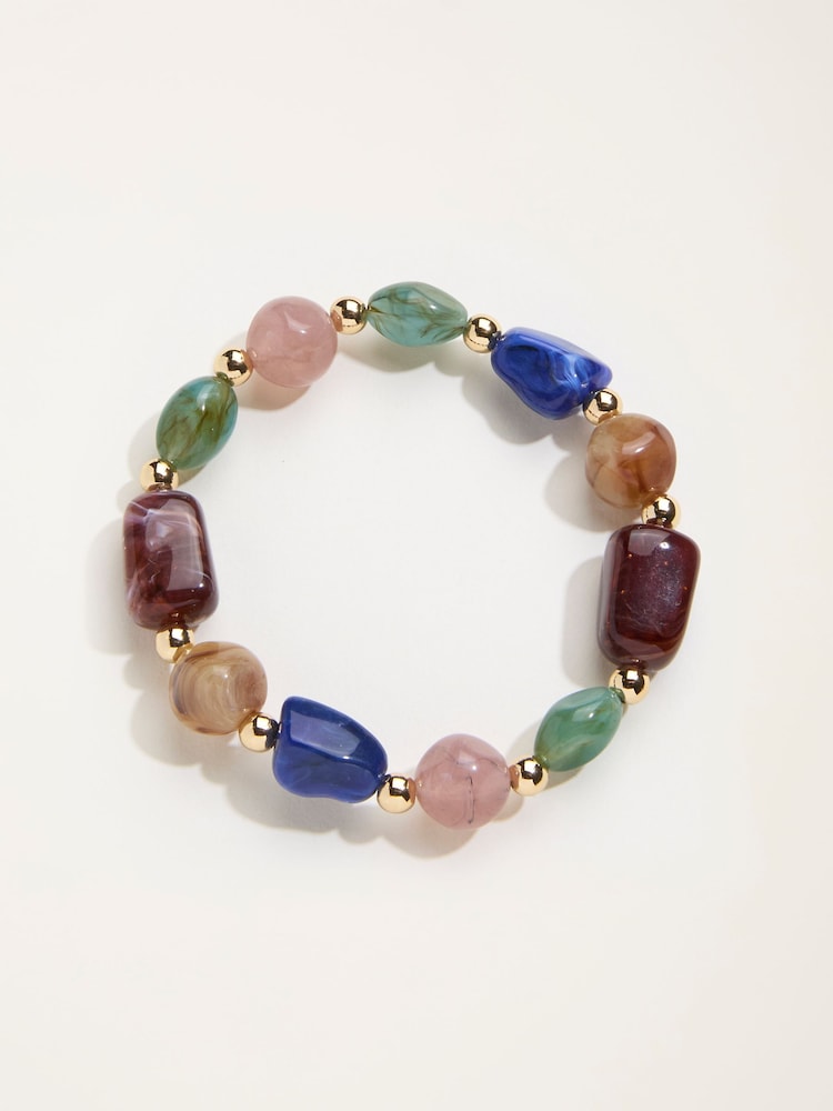 Fat Face Multi Colour Large Bead Bracelet