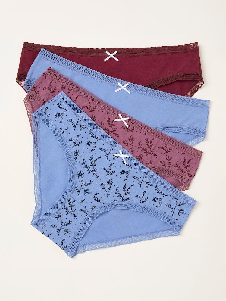 Fat Face Multi Floral 4 Pack High Leg Knickers